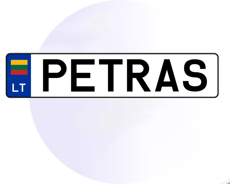 Suvenyriniai vardiniai numeriai su LT vėliava